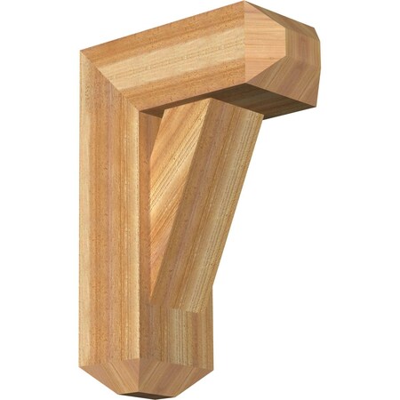 Traditional Craftsman Rough Sawn Bracket W/ Offset Brace, Western Red Cedar, 8W X 18D X 26H